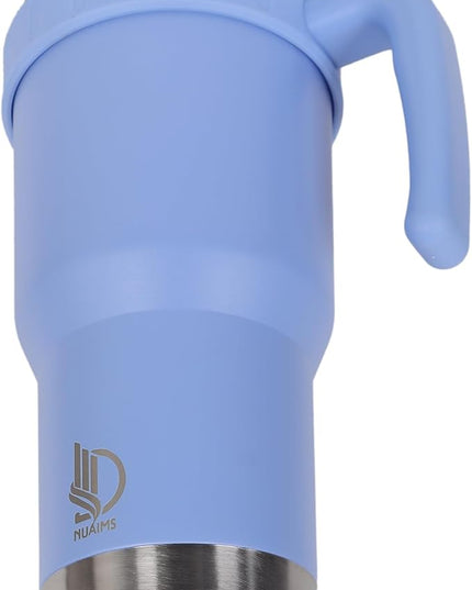 40 Oz Tumbler with Handle & Straw Lid, Insulated Stainless Steel Vacuum Flask, Double Wall Thermal Car Cup for Hot & Cold Drinks, Leak Proof, BPA Free (Cornflower Blue)