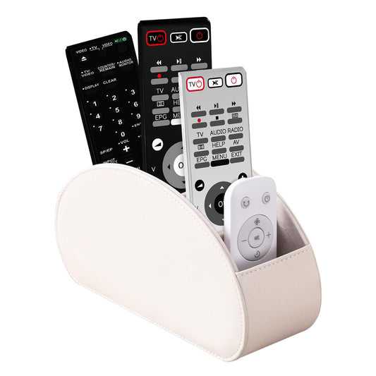 Remote Control Holders Organizer Box with 5 Compartment PU Leather Caddy