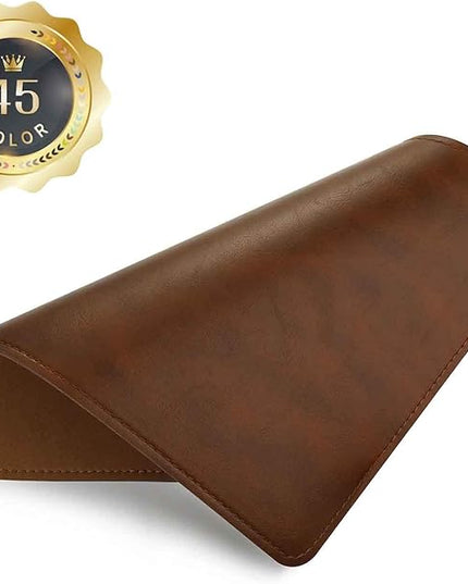 Mouse Pad, PU Mouse Pad，Leather Mouse Pad with Stitched Edge Micro-Fiber Base with Non-Slip Waterproof，Mouse Pad for Computers，Laptop, 8x11Inch (Dark Caramel Brown)