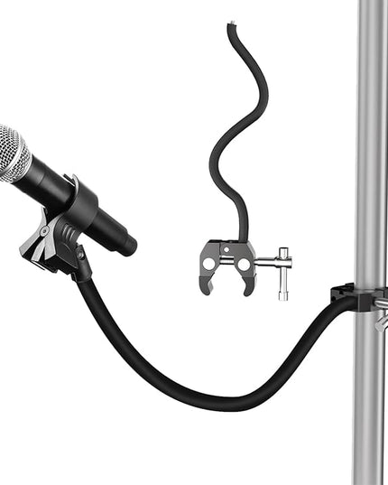 Mippko Gooseneck Microphone Stand,19.69" Flexible Adjustable Arm Super Crab Clamp Mic Clip 3/8"-16 to 5/8"-27 Adapter Mount,Compatible with Shure/Fifine / AT2020 / Pyle/Blue Snowball/Razer