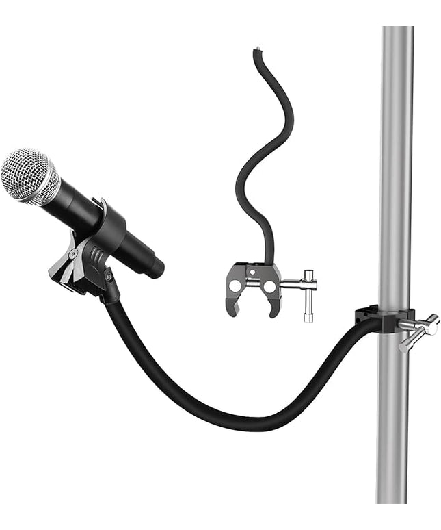 Mippko Gooseneck Microphone Stand,19.69" Flexible Adjustable Arm Super Crab Clamp Mic Clip 3/8"-16 to 5/8"-27 Adapter Mount,Compatible with Shure/Fifine / AT2020 / Pyle/Blue Snowball/Razer