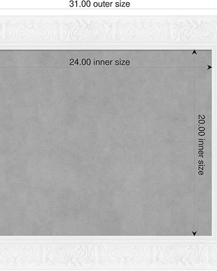 Amanti Art White Framed Magnetic Board 27x31 Medium Vision Board for use with Magnets, 100% Metal Sheet to Display Items as Office Decor or for Home Organization in mudroom, Kitchen or Kids Room