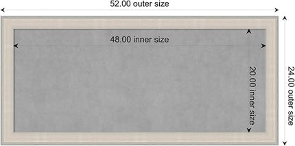 Amanti Art White Framed Magnetic Board 24x52 Oversize Vision Board for use with Magnets, 100% Metal Sheet to Display Items as Office Decor or for Home Organization in mudroom, Kitchen or Kids Room