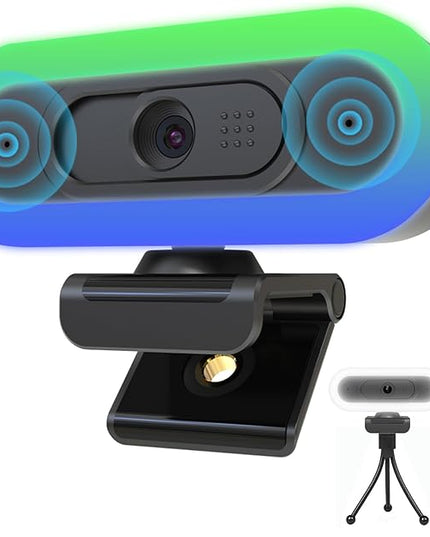 2K USB C Camera Autofocus PC Webcam with Dual Microphones/Ring Light/Fill RGB Light/Cover, 65°FOV, Plug and Play Web-Cam Streaming Web Camera for Desktop Computer Laptop Mac Zoom