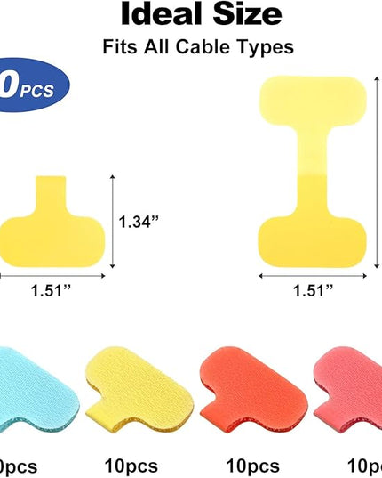 40 Pack Cable Labels Tags, Multi-Color Write On Wire, Cord Tags and Charger Labels Waterproof for Cable Management and Identification Electronics (Oval)