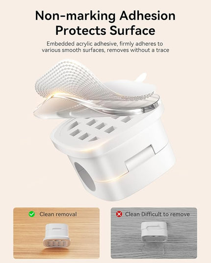 30 Pack Cable Management Cord Organizer,Magnetic Cable Clips-1s Lock,Rocoren Desk Adhesive Cord Cable Clip Wire Holder Keeper for Phone Charger Wire,Nightstand,Car,Office,Desktop Accessory,White