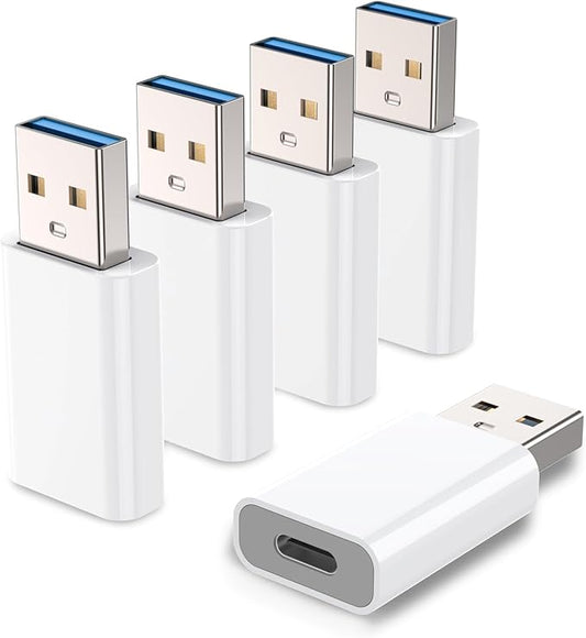 MOSWAG USB to USB C Adapter, USB C Female to USB Male Adapter Compatible with Apple MagSafe Watch 9/8/7/SE/Ultra, for iPhone 15 14 13 12 Mini Pro Max,iPad,Galaxy Note,Pixel,CarPlay,Wall Plug