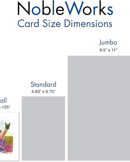 The Best Card Company Assorted Animal Watercolor Blank Greeting Card Box Set - Incl. 10 Unique Notecards Designs + Envelopes for Thank You, Invitations - Funky Rainbow Llamas AM6862OCB-B1x10