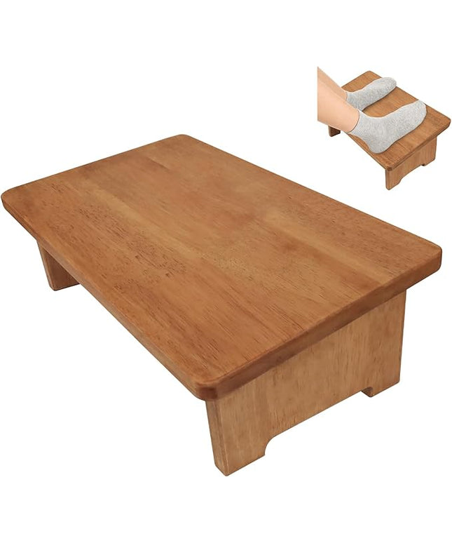 Solid Wood Under Desk Footrest Foot Rest for Under DEST at Work Ergonomic Foot Stool Improves Posture and Circulation, Chair Footrest for Leg Rests 350lbs Capacity for Home Office