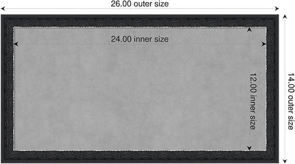 Amanti Art Black Framed Magnetic Board 14x26 Small Vision Board for use with Magnets, 100% Metal Sheet to Display Items as Office Decor or for Home Organization in mudroom, Kitchen or Kids Room