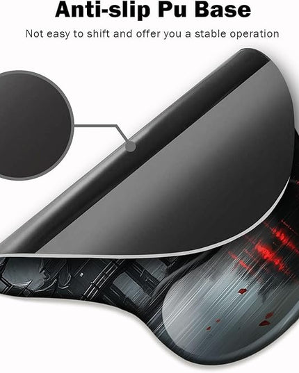 Ergonomic Mouse Pad with Wrist Rest,Gaming Mouse Pad with Wrist Support,Funny Mouse Pads for Desk,Computer Mousepad with Non-Slip Pain Relief PU Base,Cute Office Desk Accessories,Full Moon