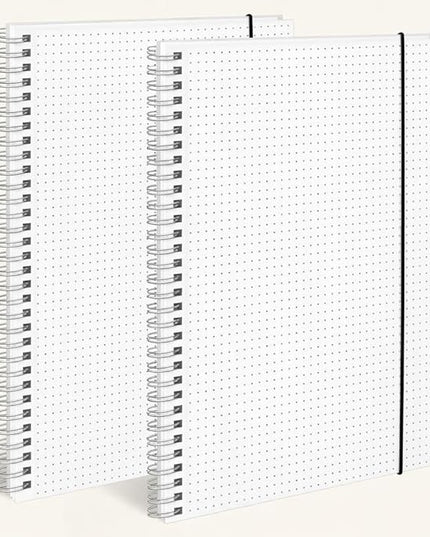 BESARME 80 Sheets A4 Dot Grid Spiral Notebook, 2PCS Dotted Notebook 8.5" × 11" College Ruled Grid Notebooks for School Office