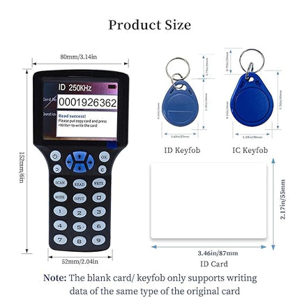 RFID Reader Writer RFID Copier Multi-Frequency RFID Card Reader Smart Card Decoder with Free Software and USB for Access Control Home Security
