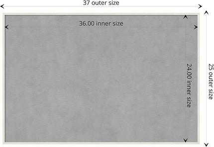 Amanti Art White Framed Magnetic Board 25x37 Large Vision Board for use with Magnets, 100% Metal Sheet to Display Items as Office Decor or for Home Organization in mudroom, Kitchen or Kids Room