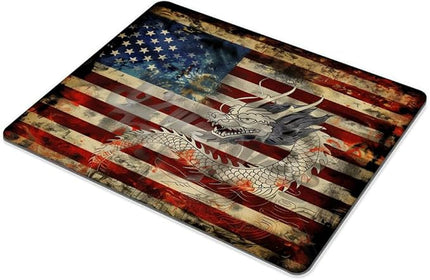 Square Mouse Pad National Flag and Chinese Dragon-1,Gaming Mouse Pads for Desk,Soft Computer Waterproof Non-Slip Mouse Mat