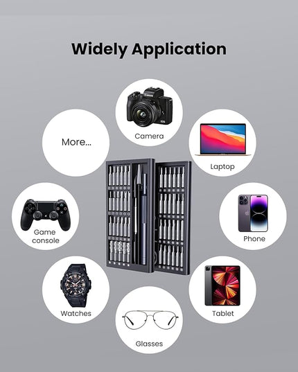 AXTH 50-in-1 Precision Screwdriver Set, Professional Magnetic Small Repair Tool Kit for Electronic Devices, Mini Screw Driver with Flat, Philips, Torx, Hex, Pentalobe, Triwing, Triangle and More