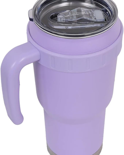 40 Oz Tumbler with Handle & Straw Lid, Insulated Stainless Steel Vacuum Flask, Double Wall Thermal Car Cup for Hot & Cold Drinks, Leak Proof, BPA Free
