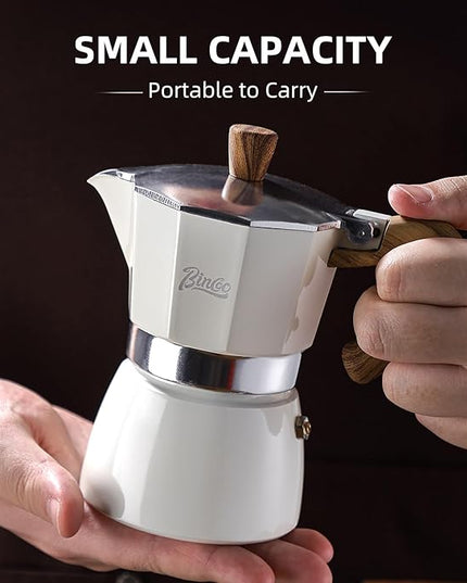 Espresso Maker Stovetop,Camping Moka Pot 2 Cup/120ML,Stove Top Espresso Italian Coffee Maker,Easy to Use (Blue)