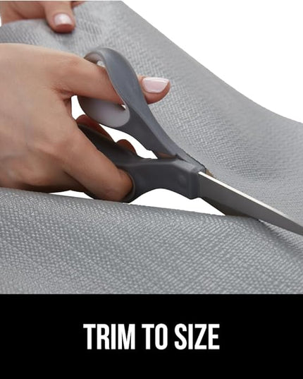 GORILLA GRIP DripGuard Shelf Liner, Non Adhesive Drawer and Kitchen Cabinet Protector, 20x240 Inch, Slip Resistant BPA Free Smooth Surface Plastic Liners for Cabinets, Bathrooms, Closets, Gray