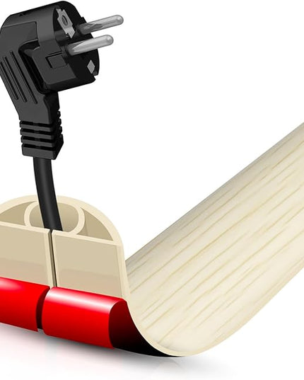 Floor Cord Cover Self Adhesive Cord Hider,3.3FT Cable Management, Extension Strip Protector for Wires, Prevent Cable Trips for Offices, Gyms, Exhibitions Cavity:0.39"(W) x 0.27"(H) Yellow Wood
