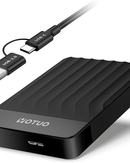 Portable External Hard Drive Storage Expansion Mobile HDD USB 3.0 USB-C for PC, Mac, Desktop, Laptop, PS4, Xbox One X/S, Xbox 360, Office & Game (Black, 1TB)
