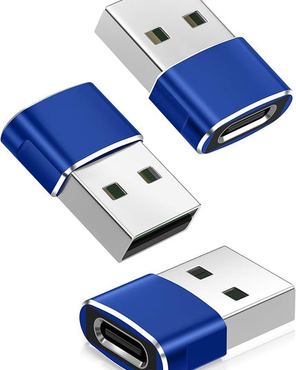 Basesailor USB to USB C Adapter 3Pack,Type C Female to USB A Male Cable Converter for MacBook Pro,iMac,PC,Laptop,Computer,Samsung Galaxy Note 10 20 S20 S21 S22 S23,Google Pixel 5 4 4A 3 3A 2 XL