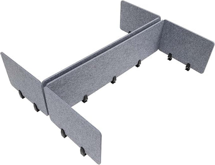 2 Pack Acoustic Desk Divider 59 x 16 Inch No Drilling Clamp-On Privacy Shields Panel Freestanding Desk Divider Desktop Sound Proof Dividers for Office Libraries School Student Desks