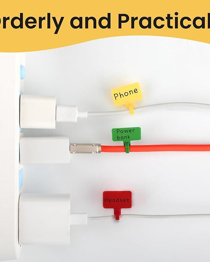 Cable Marker Tie Tags, 204Pcs Self-Locking Zip Tags Write on Label, Nylon Wire Label Multicolor Network Marking for Home Office-5 Colors/6Inch