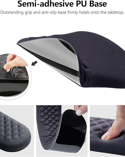 Mouse Pad Wrist Support, Laokiiy 2 in1 Keyboard Wrist Rest+ Ergonomic Mouse Pad, Non-Slip Wrist Rest for Computer Keyboard, Made Easy Typing & Relieve Wrist Pain（Black