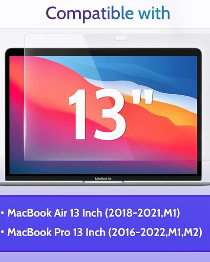 Peslv 3-Pack Anti Blue Light Screen Protector for MacBook Air 13 Inch(2018-2021,M1)&MacBook Pro 13In(2016-2022,M1,M2), 13.3" Mac Laptop Glare Filter Uv Blocker Shield Cover Eye Protection Film
