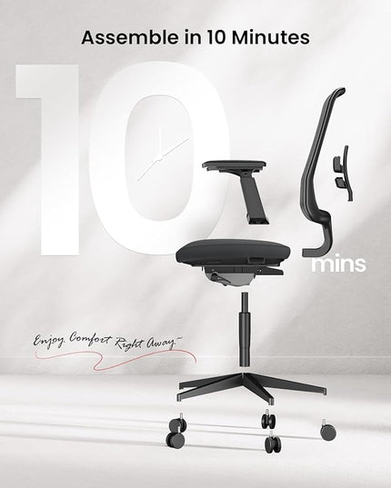 ProtoArc Ergonomic Office Chair - Flexer Pro Mesh Desk Chair with Lumbar Support, Slide Seat & 4D Armrests, Breathable Mesh from Wintex, Tilt Lock, Metal Base | for Home & Computer Work - Black