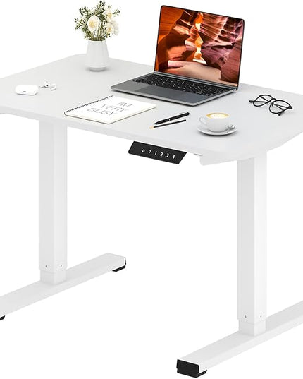 Small Adjustable Stand Up Desk for Children,One-Piece Standing Desk 31.5 x 19.7 Inch, Home Office Desk Computer Workstation, White