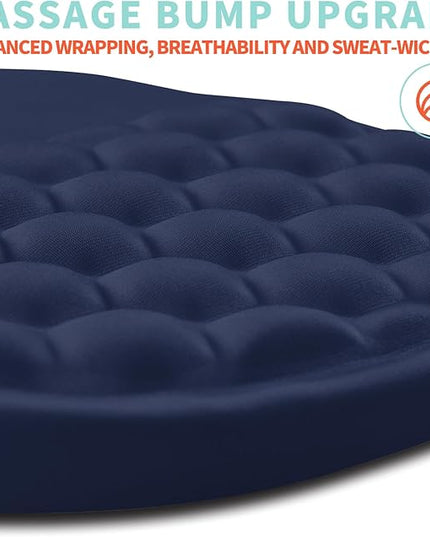 Ergonomic Mouse Pad Wrist Support with Memory Foam Massage Bulge, Carpal Tunnel Pain Relief Mousepad Wrist Rest for Mouse(12x8 inch, Dark Blue)