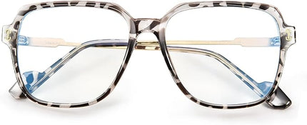 VISOONE 2 Pack Oversized Blue Light Blocking Glasses with Chic Square TR90 Frame and Metal Temple for Women Men REMY