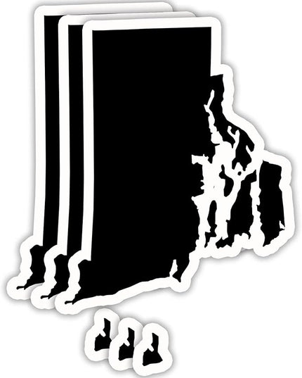 (3PCS) Rhode Island Map Stickers, US State Waterproof Vinyl Decals for Tumblers, Water Bottles, Laptops, Books, Scrapbooks, Great for Rhode Island Lovers, 3 x 2 Inch