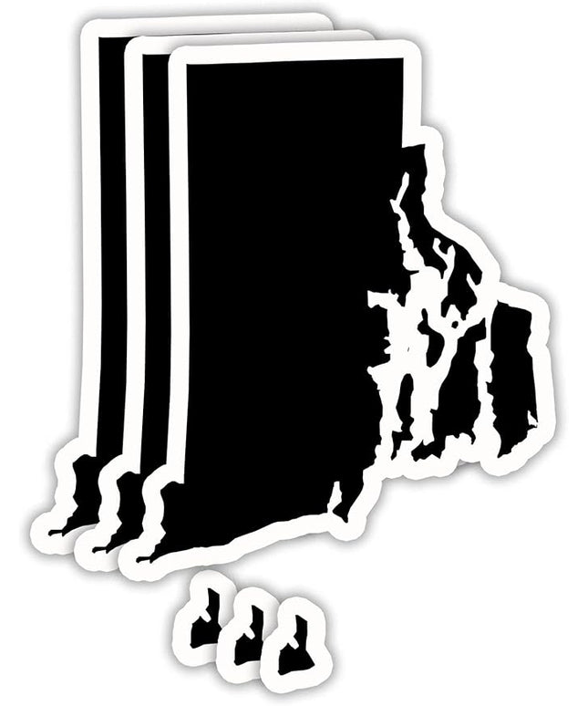 (3PCS) Rhode Island Map Stickers, US State Waterproof Vinyl Decals for Tumblers, Water Bottles, Laptops, Books, Scrapbooks, Great for Rhode Island Lovers, 3 x 2 Inch