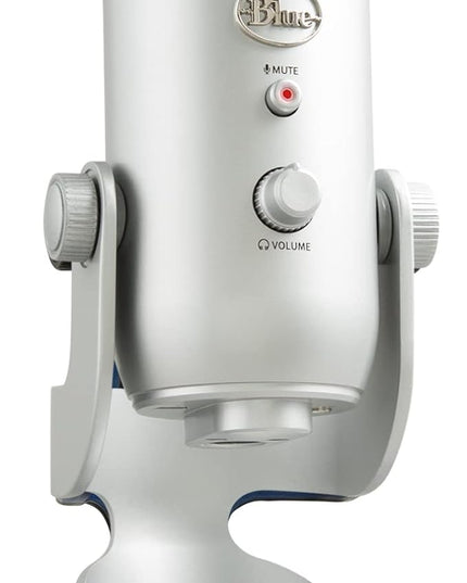 Logitech Creators Blue Yeti USB Microphone for Gaming, Streaming, Podcast, YouTube, Discord, PC, Studio Sound, Plug & Play-Silver