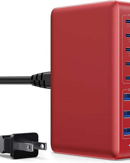 USB C Charger 300W USB C Charger Block 8-Ports GaN IV Fast Charging Station,PD 100W Laptop Charging Hub Wall Charge Adapter Compatible with MacBook/Air,DELL,Steam Desk,iPhone 16/15/14,Galaxy