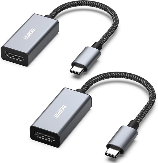 BENFEI 2 Pack USB C to HDMI Adapter 4K@60Hz, USB Type-C to HDMI Adapter [Thunderbolt 3/4/5 Compatible] with iPhone 15 Pro/Max, MacBook Pro/Air 2023, iPad Pro, iMac, S23, XPS 17, Surface Book