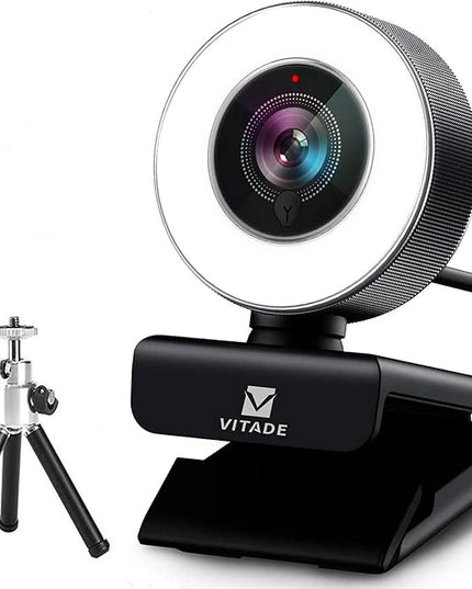 Streaming Webcam 1080P, 960A HD Web Camera USB Web Cam for Gaming Conferencing Video Chatting Mac Windows Desktop Computer Laptop Wide Angle Webcam with Ring Light & Microphone & Tripod