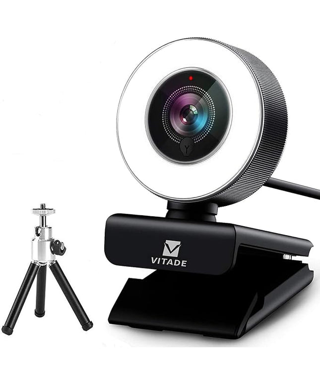 Streaming Webcam 1080P, 960A HD Web Camera USB Web Cam for Gaming Conferencing Video Chatting Mac Windows Desktop Computer Laptop Wide Angle Webcam with Ring Light & Microphone & Tripod