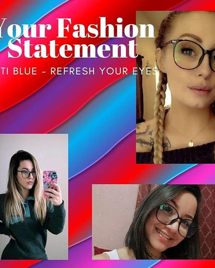 Reading Glasses Anti Blue Light Blocking Reader Oversized Frame for Women Men for Mid Big Face Anti Eyestains