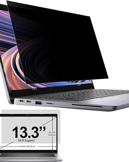 IPROKKO Laptop Privacy Screen 13.3 Inch Compatible With Hp, Dell, Acer, Lenovo, Thinkpad, Samsung, Asus, Sony, Removable 16:9 Aspect Laptop Privacy Shield, Anti Blue Light Glare 13.3 Inch Laptop Priva