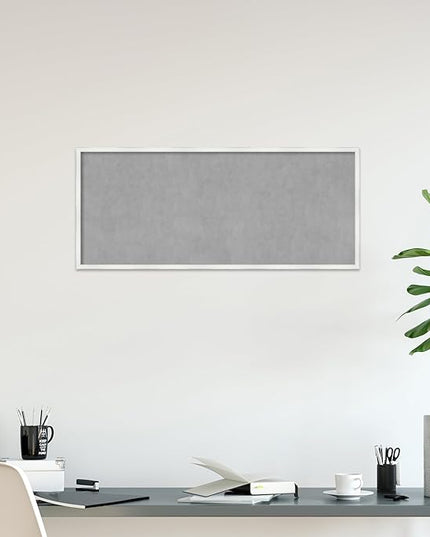 Amanti Art White Framed Magnetic Board 21x49 Oversize Vision Board for use with Magnets, 100% Metal Sheet to Display Items as Office Decor or for Home Organization in mudroom, Kitchen or Kids Room