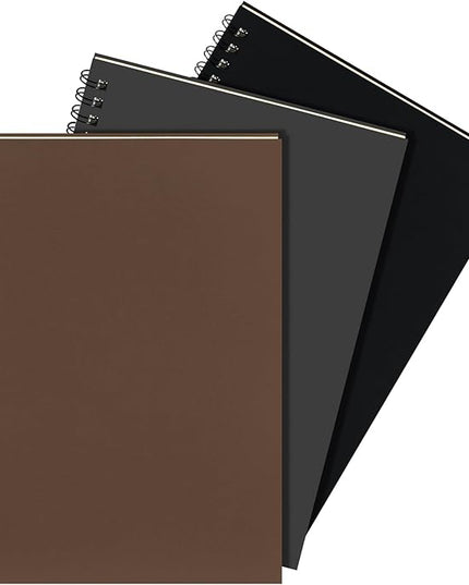 Yahenda Spiral Notebook Bulk A5 Journal Lined 8.3'' x 5.5'' Writing Composition Paper Small Notepad Subject Notebook for Students Office Business Back to School Supplies(Dark Color,3 Pcs)