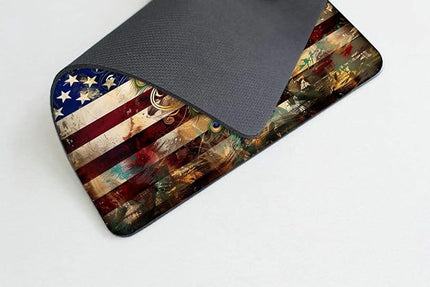 Square Mouse Pad Peacock and National Flag-2,Gaming Mouse Pads for Desk,Soft Computer Waterproof Non-Slip Mouse Mat
