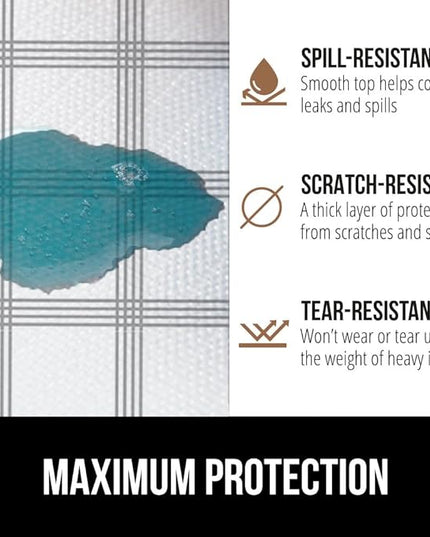 GORILLA GRIP DripGuard Shelf Liner, Non Adhesive Drawer and Kitchen Cabinet Protector, Slip Resistant BPA Free Smooth Surface Plastic Liners for Cabinets, Bathrooms, Closets, 17.5x240 Inch Gray Stripe