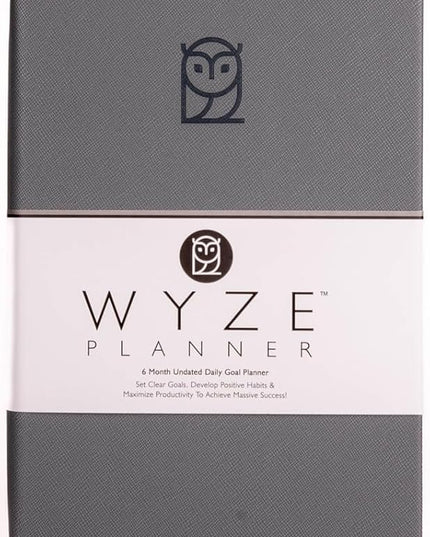 Undated Daily Planner – 6-Month A5 Productivity Organizer with Full Page Per Day, Hourly Schedule, Goal Setting, Habit Tracker, Weekly & Monthly Pages – Hardcover Time Management Notebook (Gray)