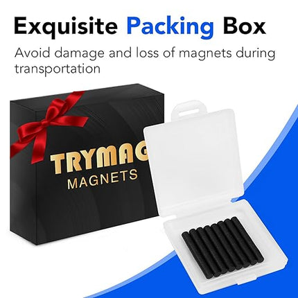 TRYMAG Small Black 240Pcs, 4x2mm Neodymium Magnets, Tiny Strong Round Circle Rare Earth Magnets for Refrigerator, Whiteboard, Billboard, Hobbies, Dry Erase Board