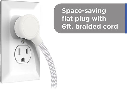 GE 12-Outlet Surge Protector with 6ft Braided Cord, Power Strip, Extension Cord, Flat Plug, 2 USB-A & 1 USB-C Port, 2100 Joules, for Home School & Office, Charging Station, White, 84214